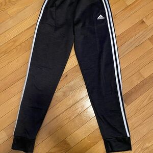 adidas Black Kids Joggers with White Side Stripes